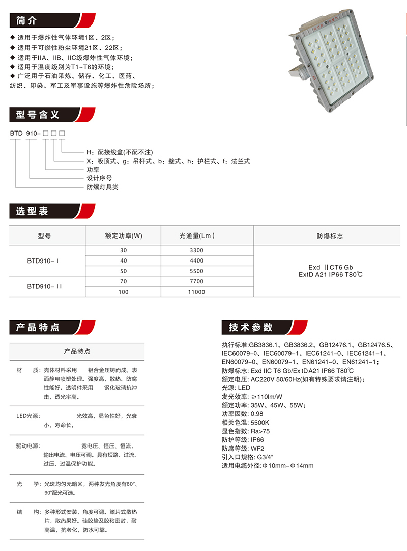 BTD910免維護LED防爆泛光燈