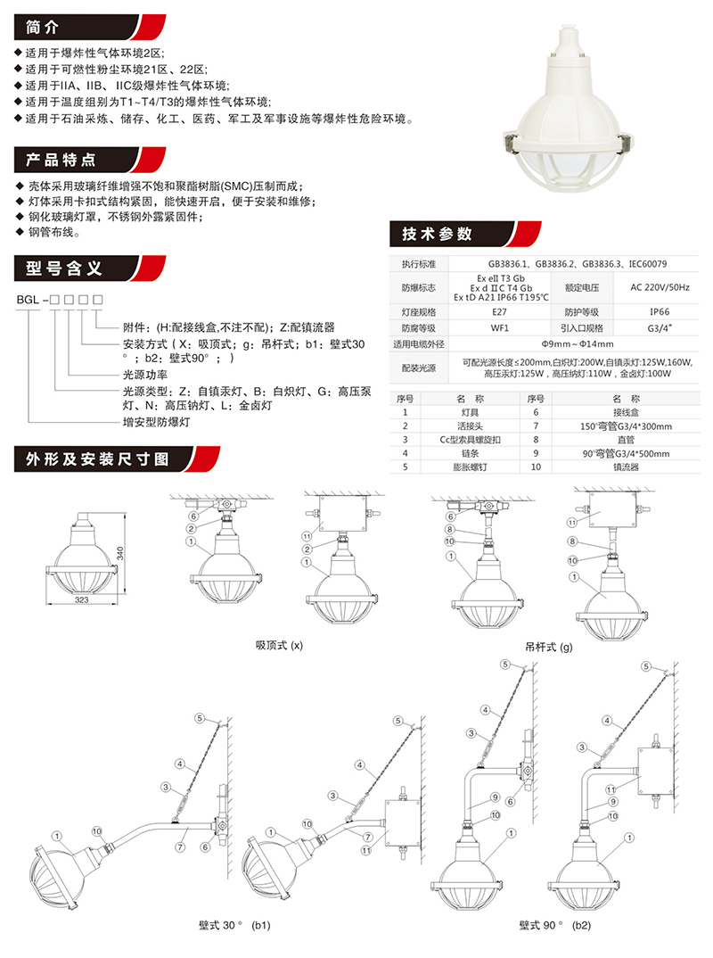 BGL-200S增安型防爆防腐燈