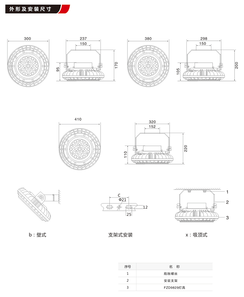 FZD9829免維護節能防水防塵防腐燈