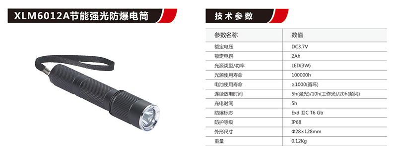 XLM6012A節能強光防爆手電筒