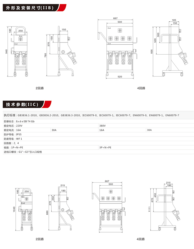 BXS51防爆移動檢修電源插座箱