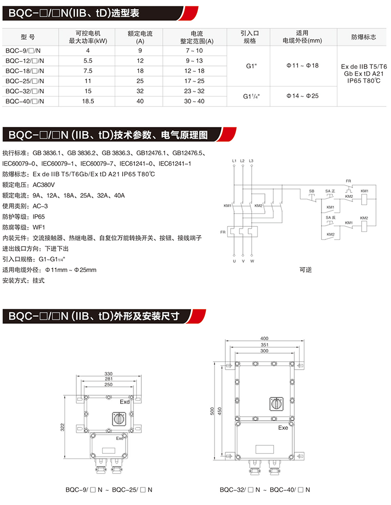 BQC防爆磁力起動器