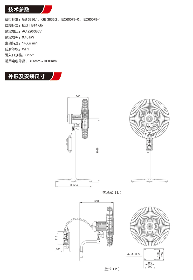 BTS防爆搖頭扇