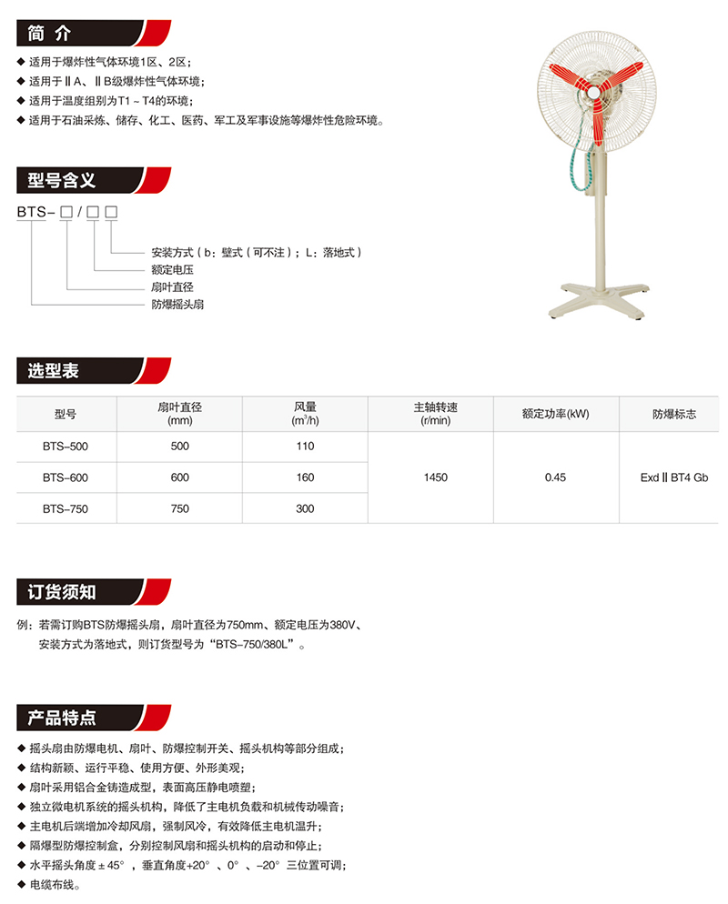 BTS防爆搖頭扇