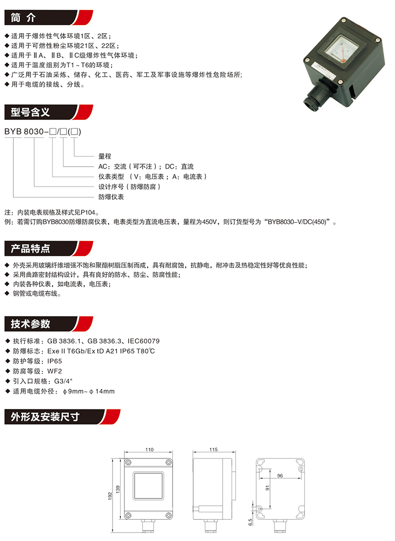 BYB8030防爆防腐儀表